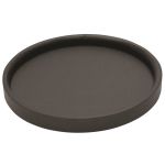 Glamour Line Round Plush Leatherette Tray, Black